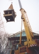 Crane lowering a 
steeple